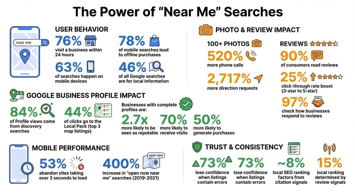 Near Me Search Statistics and Local SEO Impact