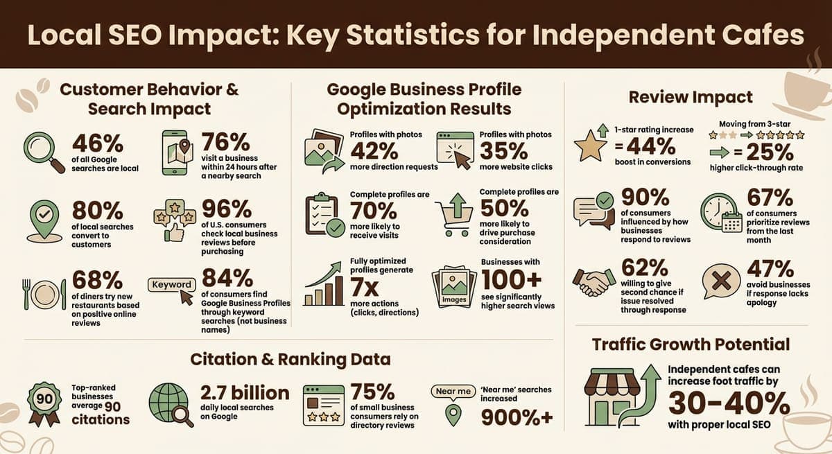Local SEO Statistics for Cafes: Key Performance Metrics and Impact